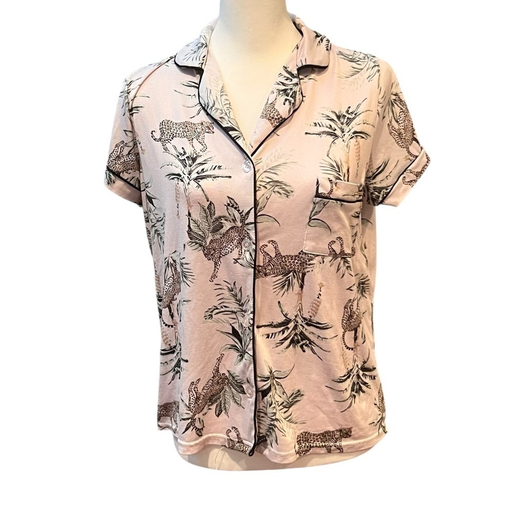 BCBCMAXAZRIA Women's Pink Animal Print Pyjama Top SZ S